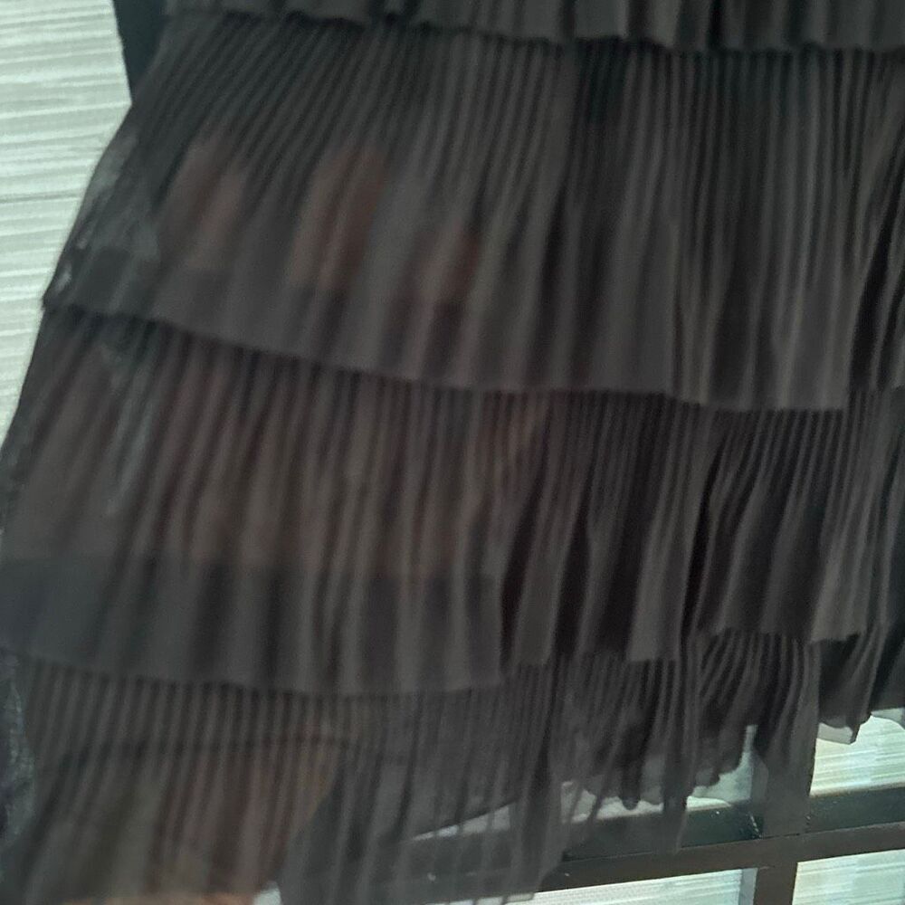 Zara black semi sheer ruffled layered top blouse size M - Picture 2 of 5